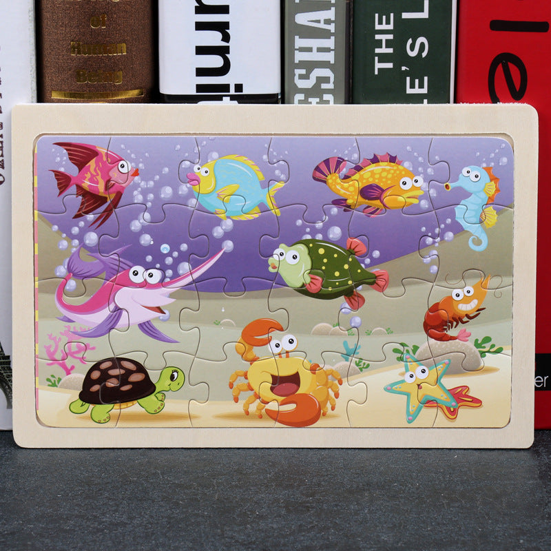 wooden educational toys educational development baby kids training toys children animal puzzle