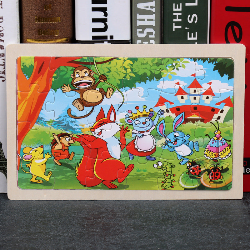 wooden educational toys educational development baby kids training toys children animal puzzle