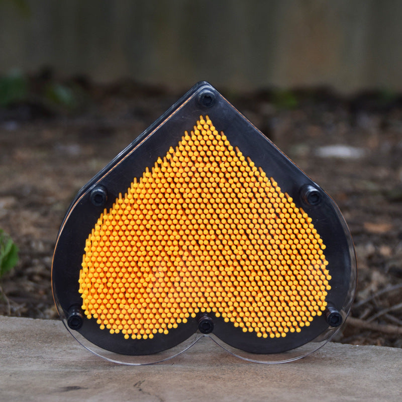 3D Heart Pin Art Toy – Sensory & Creative Impression Board (Yellow)