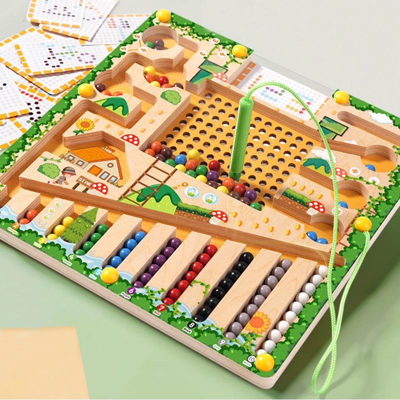 Magnetic Beads Puzzle Board – Montessori Learning Toy for Kids