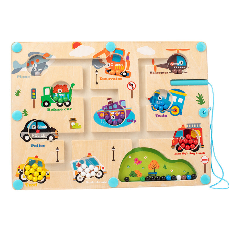 Magnetic Beads Puzzle Board – Montessori Learning Toy for Kids