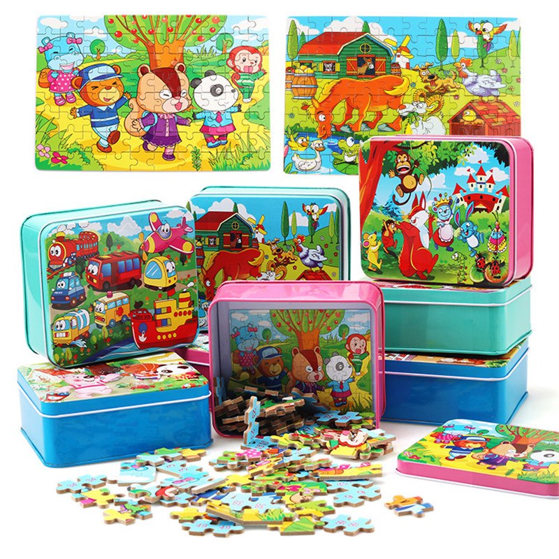 wooden educational toys educational development baby kids training toys children animal puzzle