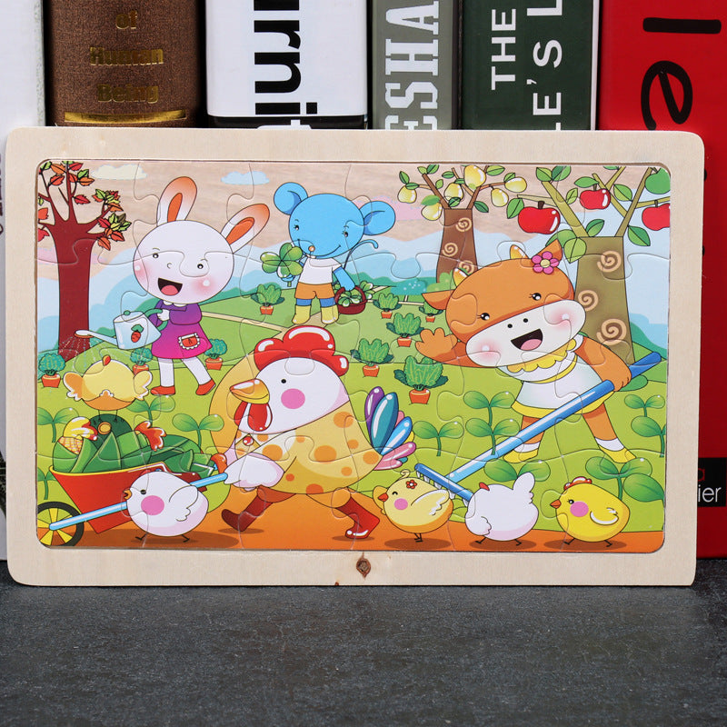 wooden educational toys educational development baby kids training toys children animal puzzle