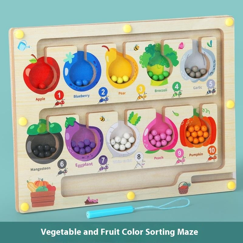 Magnetic Beads Puzzle Board – Montessori Learning Toy for Kids
