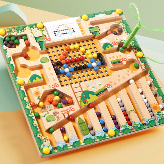 Magnetic Beads Puzzle Board – Montessori Learning Toy for Kids