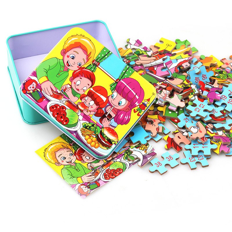 wooden educational toys educational development baby kids training toys children animal puzzle