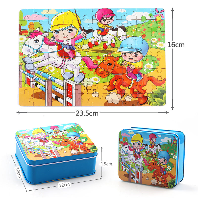 wooden educational toys educational development baby kids training toys children animal puzzle