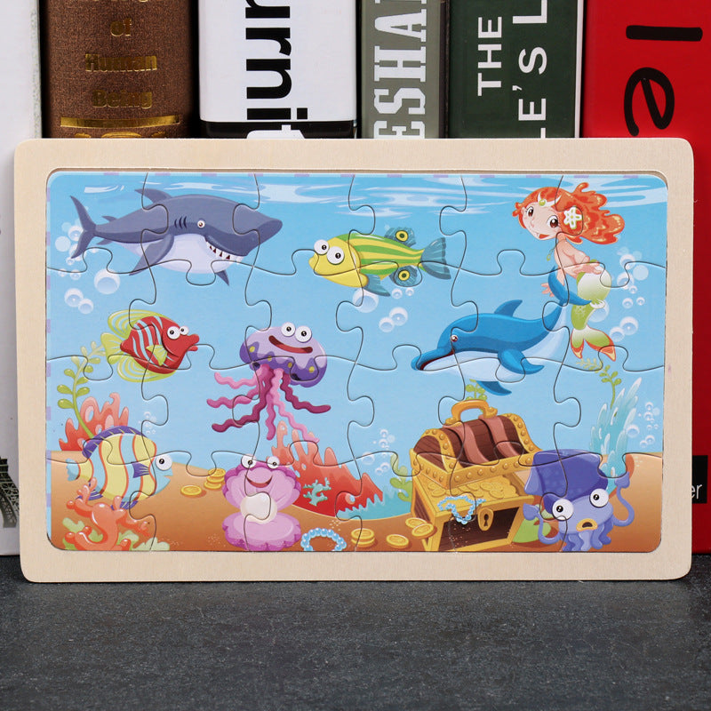 wooden educational toys educational development baby kids training toys children animal puzzle