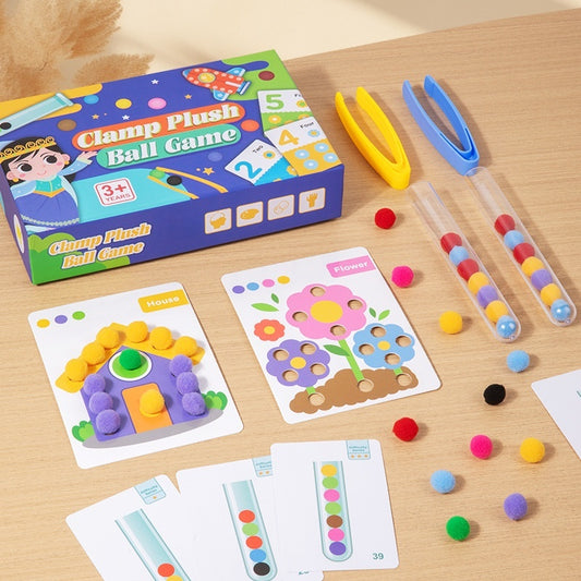 Bead Picking And Fuzzy Ball Color Sorting Fine Motor Skills Training Early Education Puzzle Toy