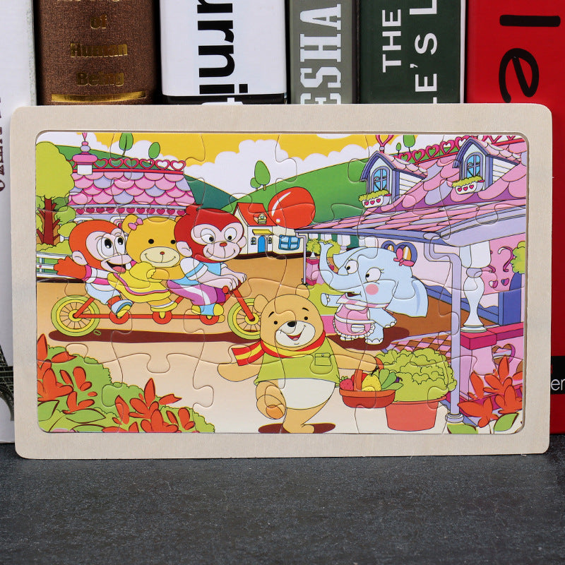 wooden educational toys educational development baby kids training toys children animal puzzle