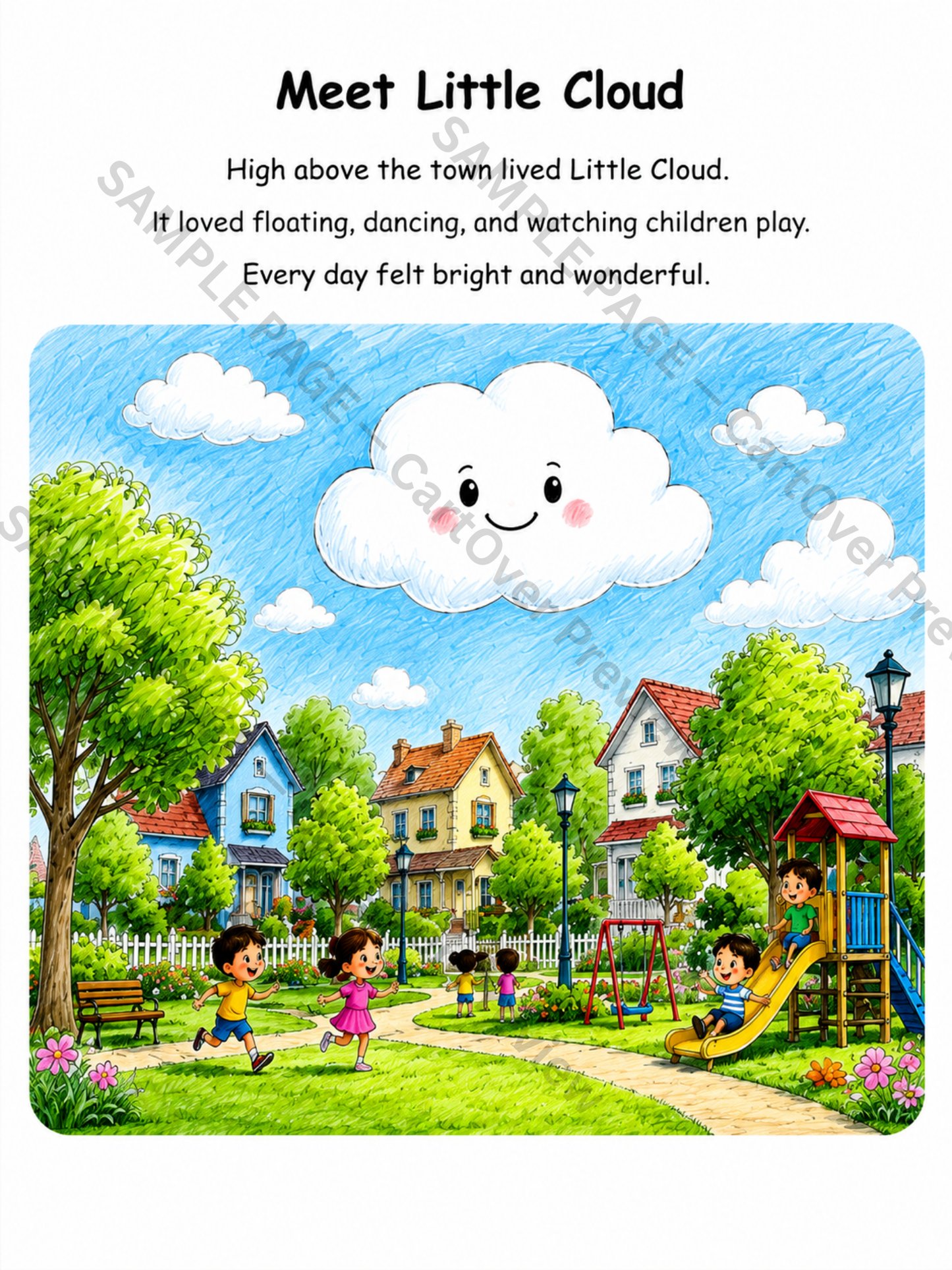 The Cloud Who Changed Colors | Kids Emotions Storybook Printable PDF | Ages 3–7