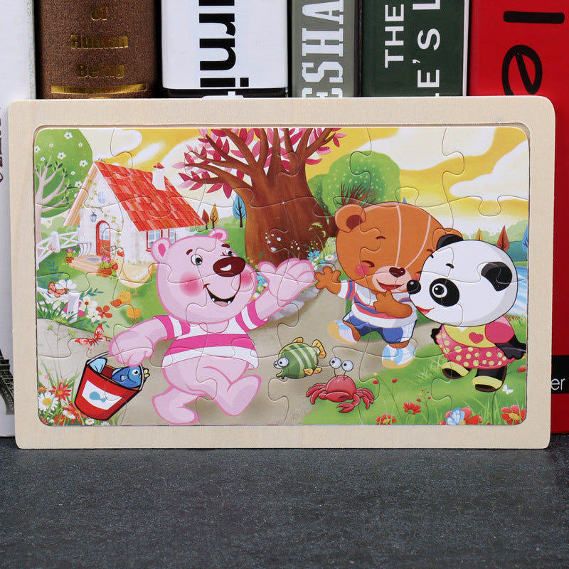 wooden educational toys educational development baby kids training toys children animal puzzle