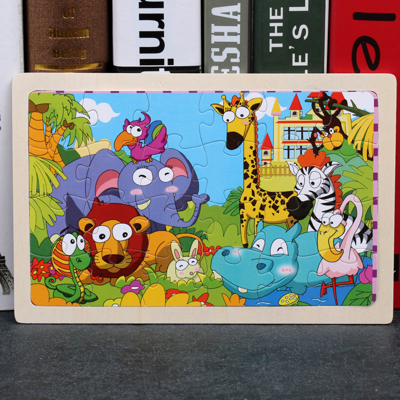wooden educational toys educational development baby kids training toys children animal puzzle