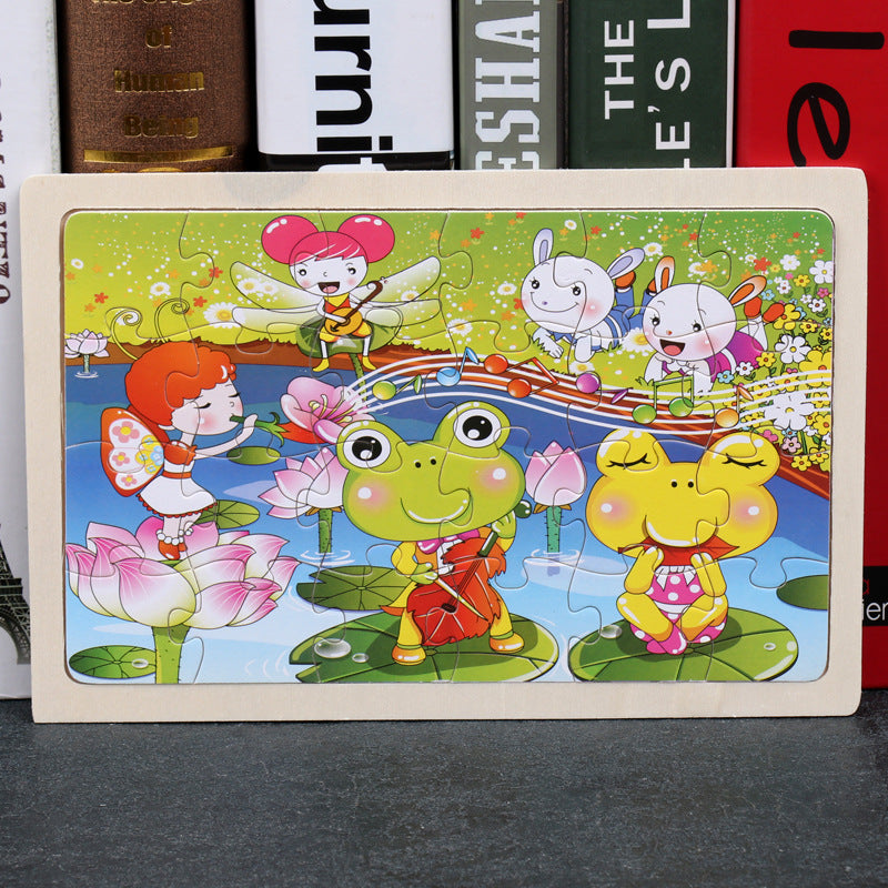 wooden educational toys educational development baby kids training toys children animal puzzle