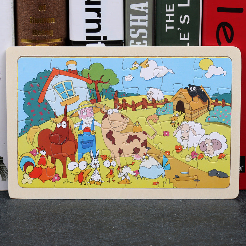 wooden educational toys educational development baby kids training toys children animal puzzle